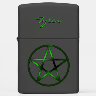 Pentacle - Green Personalized Zippo Lighter