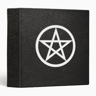 PENTACLE GRIMOIRE BOOK OF SHADOWS BLACK LEATHER 3 RING BINDER