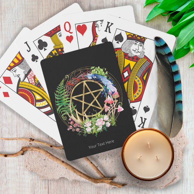 Pentacle Nature Wreath Flowers Boho Wreath Poker Cards (Creator Uploaded)