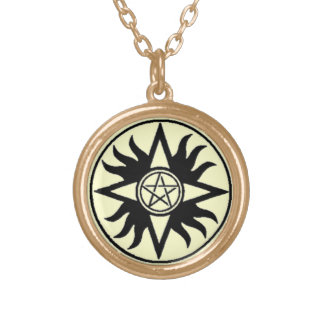 Pentacle of Shamash Amulet Gold Plated Necklace