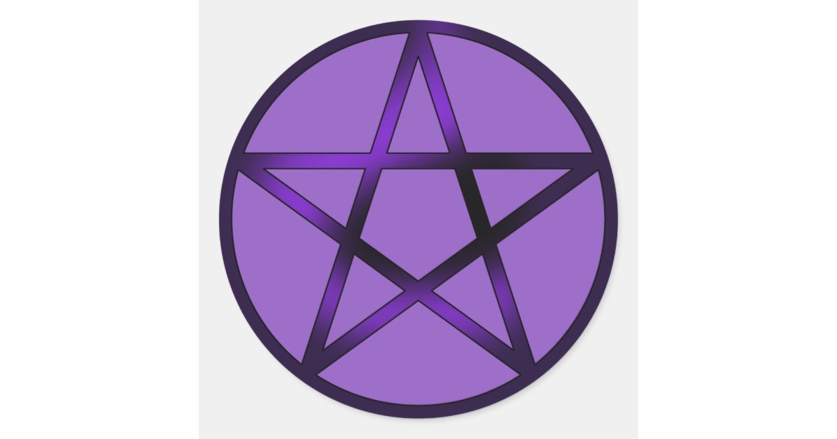 Pentacle - Purple Classic Round Sticker | Zazzle