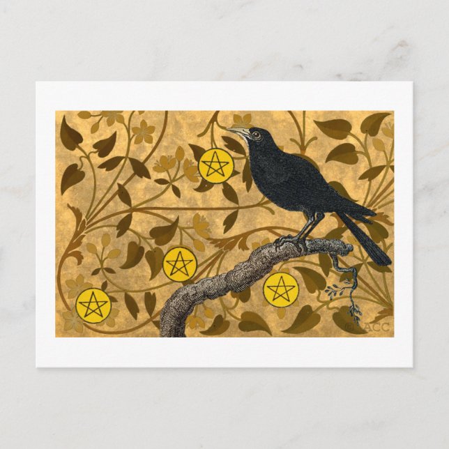 Pentacle Raven Postcard (Front)