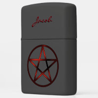 Pentacle - Red Personalized Zippo Lighter