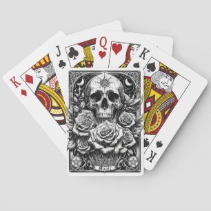 Pentacle Skeleton Skull & Roses Tarot Art Poker Cards