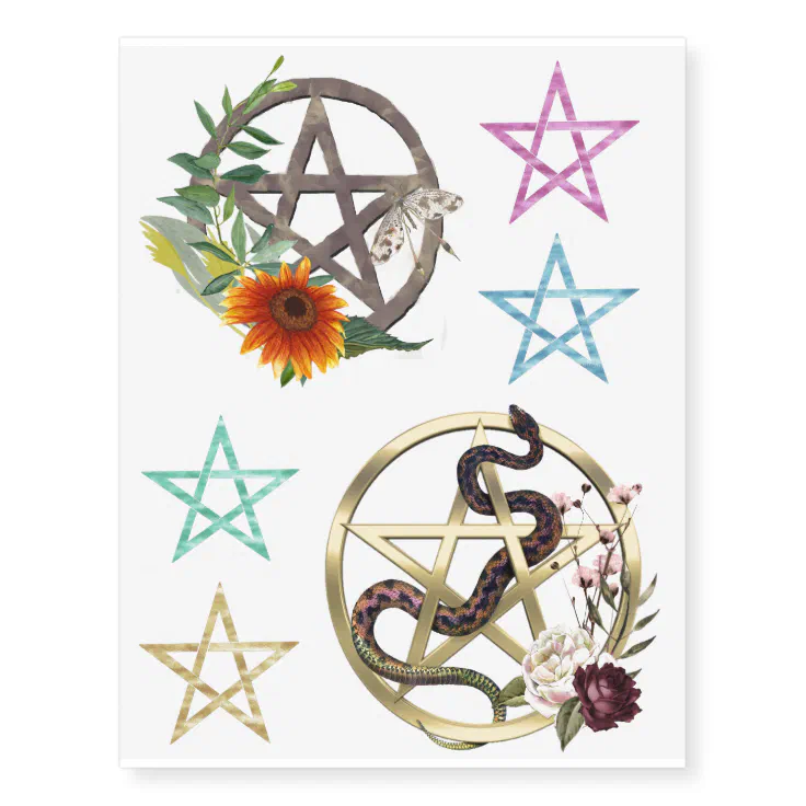 Pentacle Star Pagan Wicca Symbol Temporary Tattoos | Zazzle Pentacle Star Pagan Wicca Symbol Temporary Tattoos | Zazzle