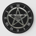 Pentacle Tree Of Life Round Roman Numerals Clock