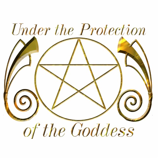 Pentacle, Under the protection of the Goddess Cutout (Front)