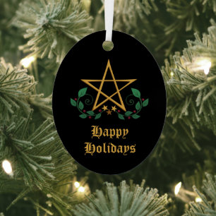 Pentacle Wiccan Metal Ornament