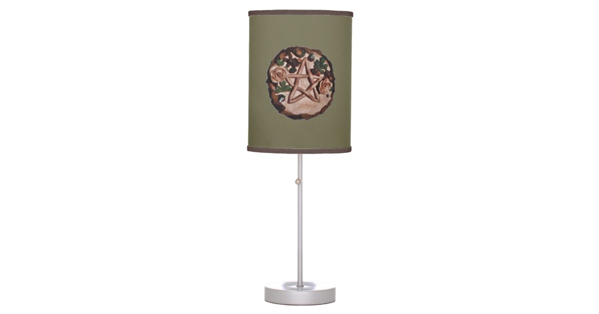 Pentacle Witch Wiccan Pagan Choose Bkgd Color Table Lamp ...