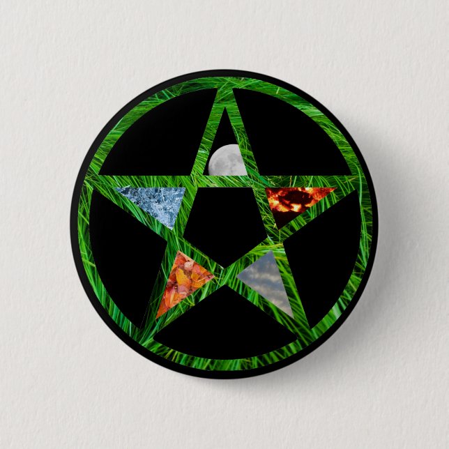 Pentacle with Elements Button (Front)