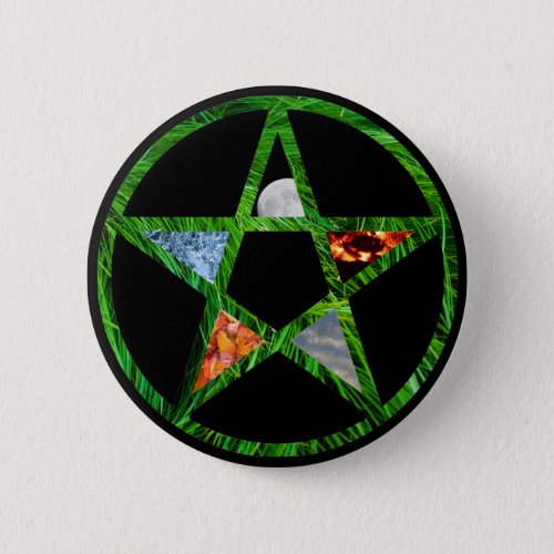 Pentacle with Elements Button