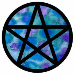 Pentacle with multicolor dotbackground. cutout<br><div class="desc">Pentacle with multicolor dots in watercolor background.  Michael A. Giza (c)2013</div>