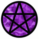 Pentacle with Purple watercolor background Statuette<br><div class="desc">Pentacle with purple / violet watercolor background.  Michael A. Giza (c)2013</div>
