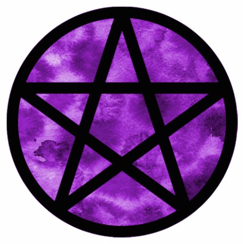Pentacle with Purple watercolor background Statuette