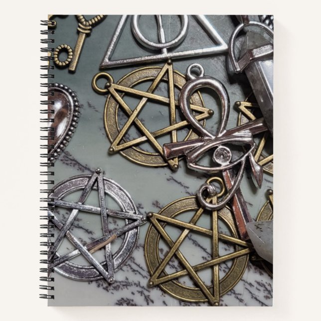 Pentacles on Dendritic Opal  Notebook (Front)