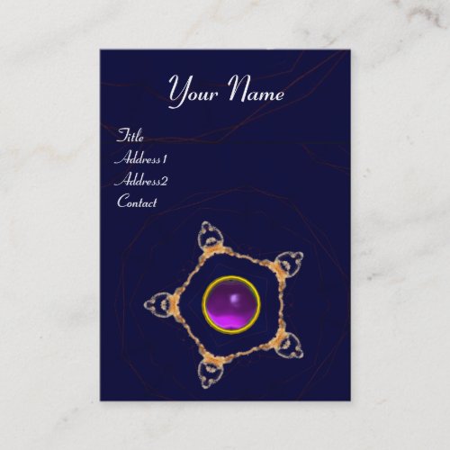 PENTAGON Monogram  Purple Amethyst blue Business Card