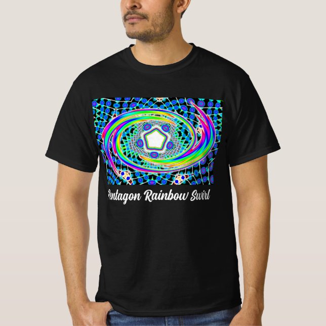 Pentagon Rainbow Swirl  T-Shirt (Front)