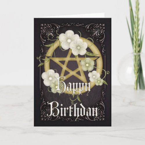 Pentagram 2 Wicca Happy Birthday Card