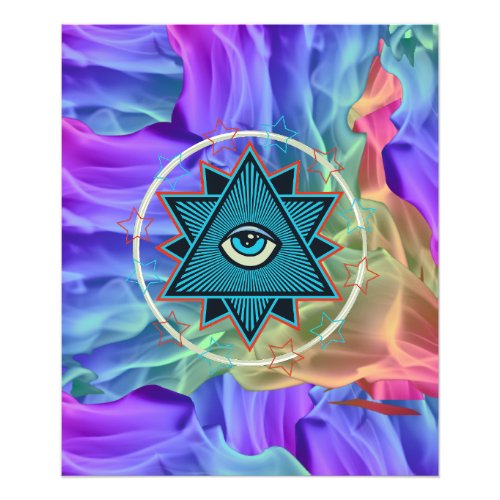 Pentagram 5_star in color smoke style photo print