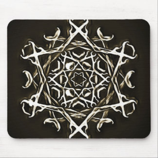 Pentagram and Antlers Black and Brown Mouse pad