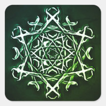 Pentagram and Antlers Green Occult Symbol Gothic