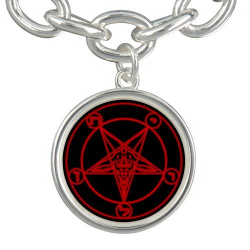 Pentagram Baphomet RED Bracelet