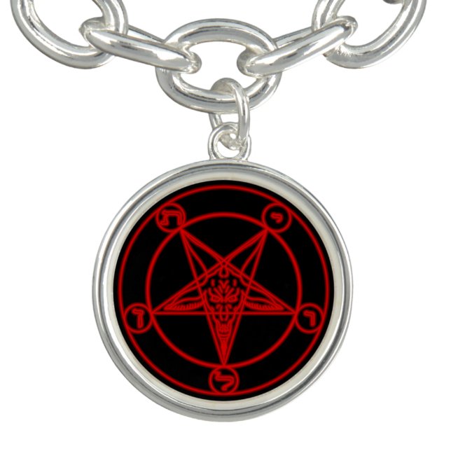 Pentagram (Baphomet) (RED) Bracelet (Design)