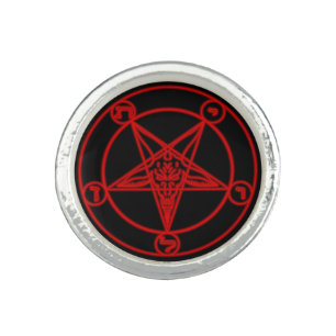 Pentagram (Baphomet) (RED) Ring