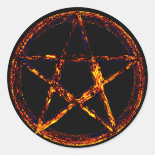Pentagram Classic Round Sticker, Glossy Sticker