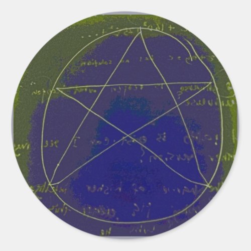 pentagram dark magic circle ritual classic round sticker
