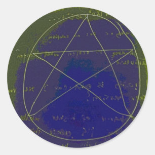 pentagram dark magic circle ritual classic round sticker