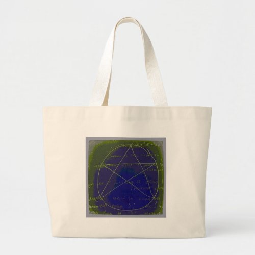 pentagram dark magic circle ritual large tote bag