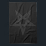 Pentagram Hand Towel<br><div class="desc">Decoration or ritual use, The Pentagram affirms the principles of Satan {Fire}, Earth {Belial}, Air {Lucifer}, Water {Leviathan}, Magic {Will}, & Flesh {Self; center}. The bottom point facing earthward {reason & instinct}, and planted in Hell, unleashing the Forces of Darkness to work the Sorcerer's desires.</div>