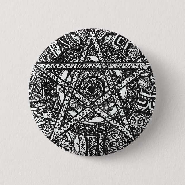 Pentagram Mandala badge Button (Front)