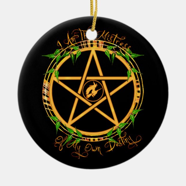Pentagram Mistress of Destiny Yule Ornament (Front)
