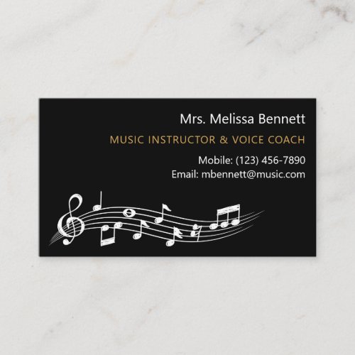 Pentagram Music Instructor Business Card