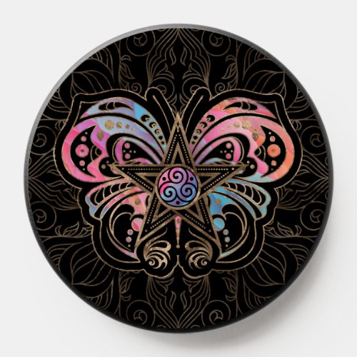 Pentagram Ornament Butterfly and Triskele PopSocket