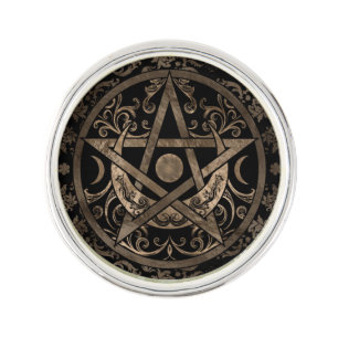 Pentagram Ornament - Gold and Black Lapel Pin