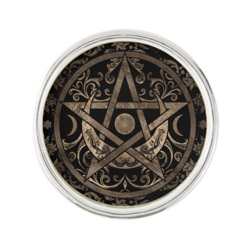 Pentagram Ornament _ Gold and Black Lapel Pin
