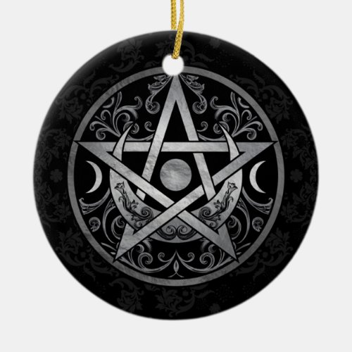 Pentagram Ornament _ Silver and Black