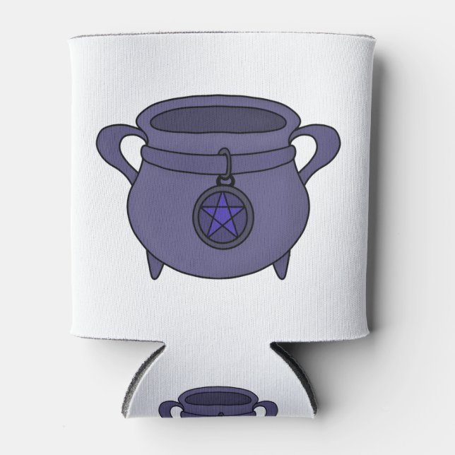 Pentagram Pentacle Cauldron Can Cooler (Front)