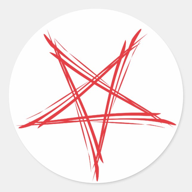 Pentagram pentacle classic round sticker (Front)