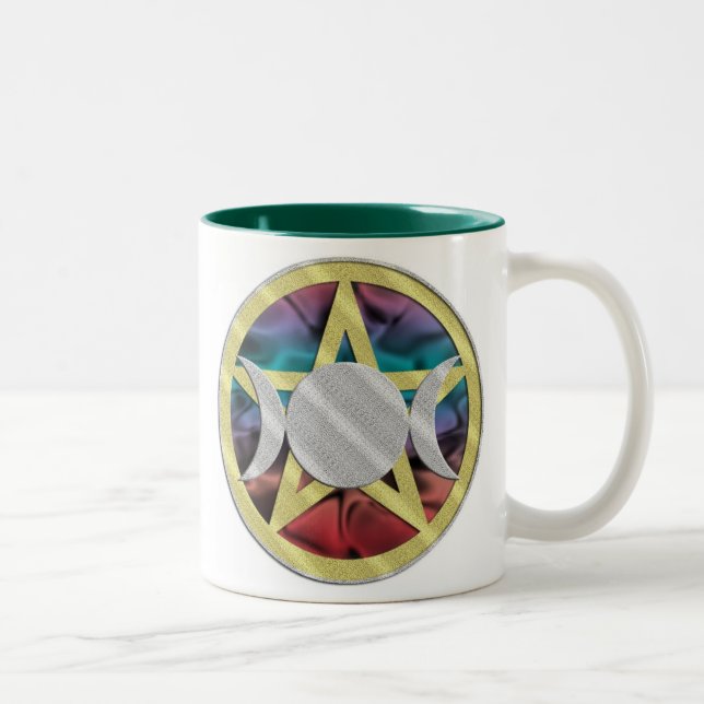 Pentagram Pentacle Triple Goddess cup Mug (Right)