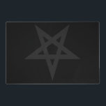 Pentagram Placemat<br><div class="desc">Decoration or ritual use, The Pentagram affirms the principles of Satan {Fire}, Earth {Belial}, Air {Lucifer}, Water {Leviathan}, Magic {Will}, & Flesh {Self; center}. The bottom point facing earthward {reason & instinct}, and planted in Hell, unleashing the Forces of Darkness to work the Sorcerer's desires.</div>