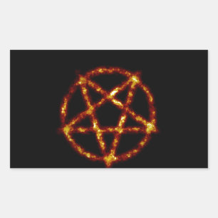 pentagram rectangular sticker
