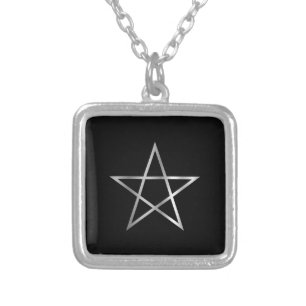 Pentagram- Religious symbol of satanism Silver Plated Necklace