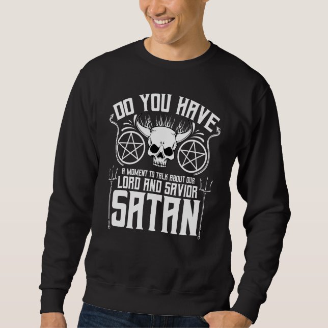 Pentagram Satanic Lucifer Baphomet Witchcraft Occu Sweatshirt (Front)