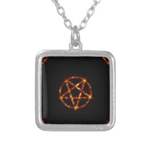 pentagram silver plated necklace