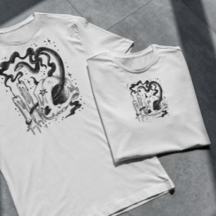 Pentagram Skull And Snake T-Shirt