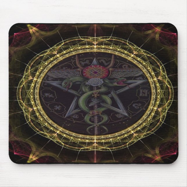Pentagram Snakes Mouse Pad (Front)